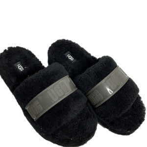 NWOT UGG Fluffita Clear Platform Slippers Sandals shoes in Black